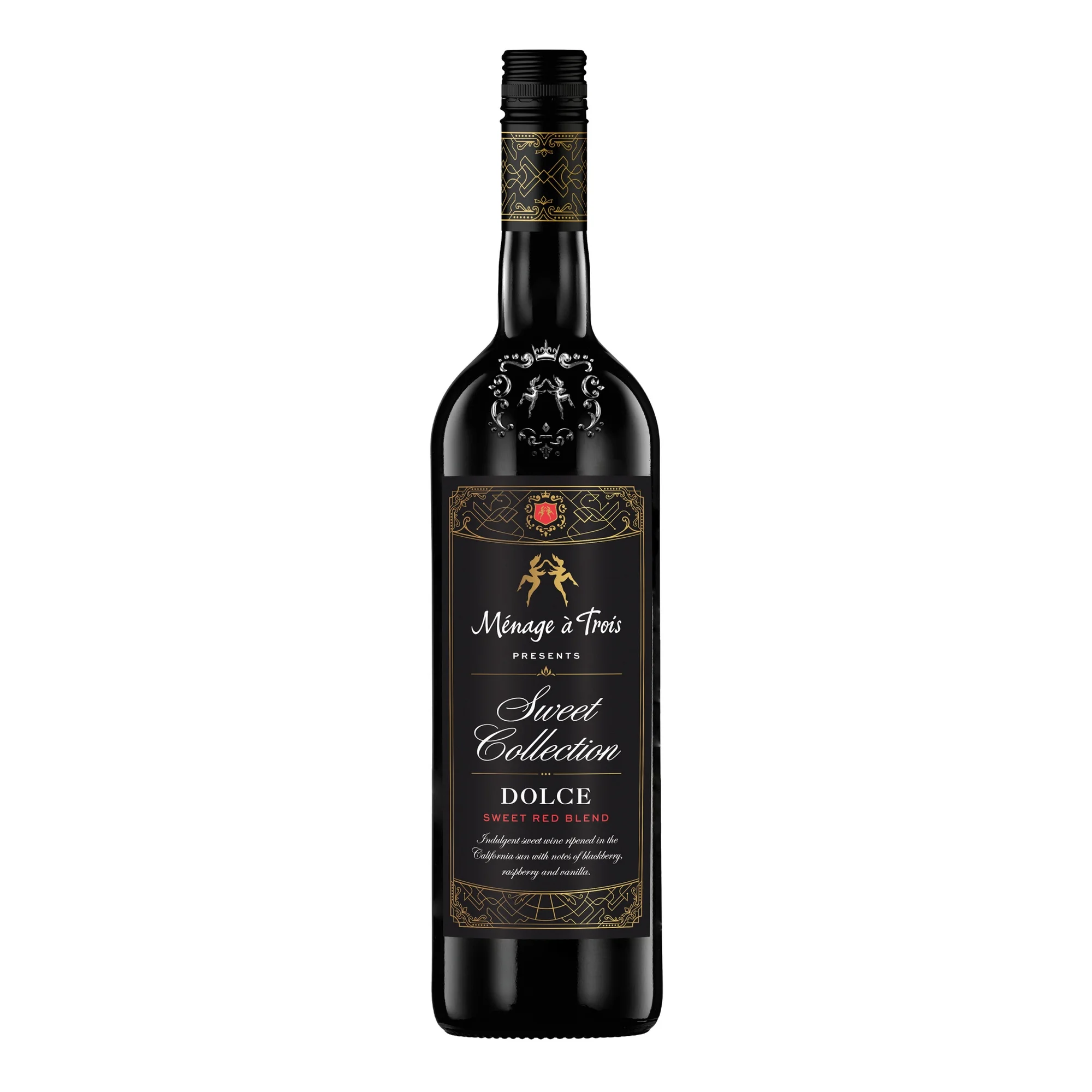 Menage a Trois Sweet Collection Dolce Sweet California Red Wine, 750 ml Glass Bottle, 9.5% ABV