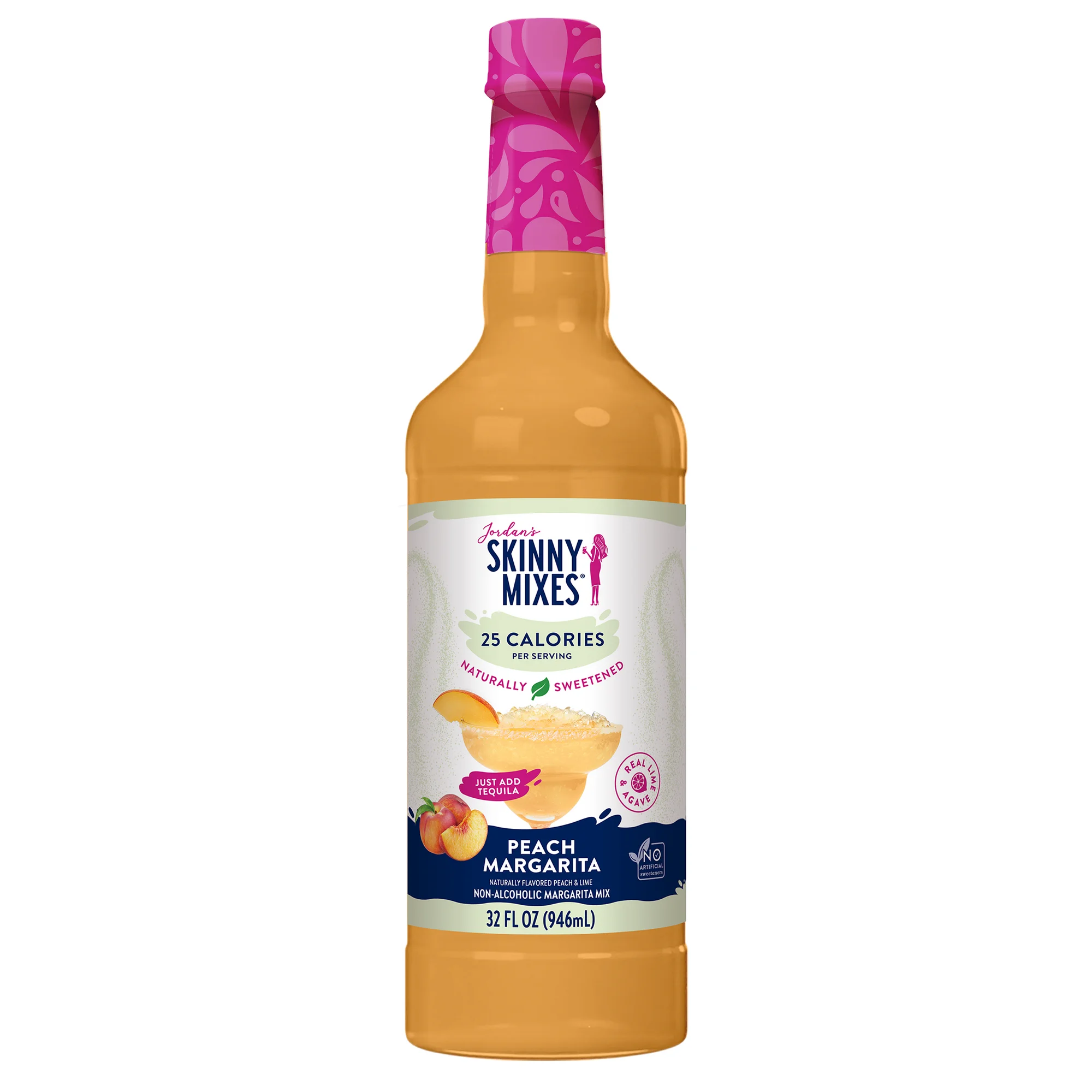 Jordan's Skinny Mixes Naturally Sweetened Peach Margarita Mix, 32 Fl Oz
