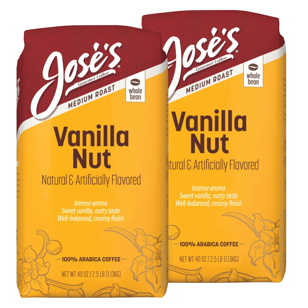 Jose's Vanilla Nut Whole Bean Coffee 2.5 lbs, 2-pack