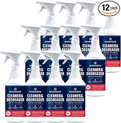 Bioesque Heavy Duty Multi-Surface Cleaner & Degreaser Concentrated Professional Formula, 32 Fl Oz (Pack of 12)