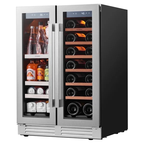 Hero image 4 of Ca'Lefort 24 inch Wine and Beverage Refrigerator, Hold 60 Cans and 21 Bottles Dual Zone Wine Fridge with Glass French Door, Built-in or Freestanding, 4 of 10   Hear overview and reviews 1:12     Reduced price Visit the Ca'Lefort Store Ca'L