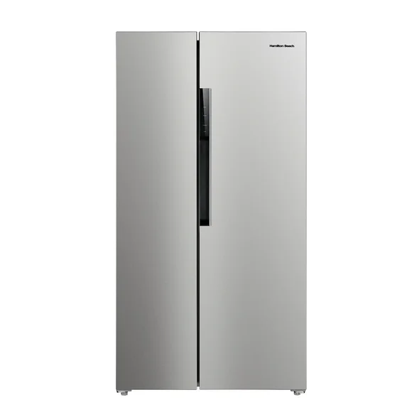 Hamilton Beach 15.6 Cu Ft Side by Side Refrigerator, Platinum Stainless Steel Fridge Freezer for Kitchen, Home, Office