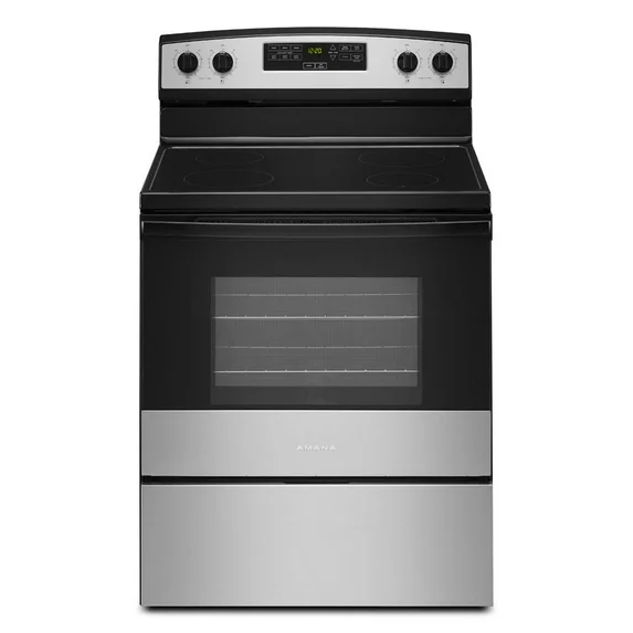 Hero image 3 of Amana® Brand New Model - AER6303MMS 30-inch Electric Range with 4.8 Cu ft oven. - assembled product Depth: 27.5” - assembled product height: 46.08” - assembled product Width: 30”, 3 of 10     Best seller Amana Amana® Brand New Model - AER6