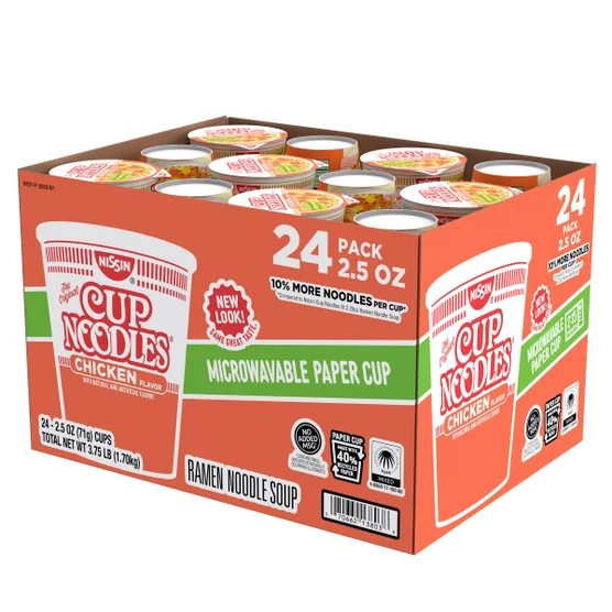 Nissin Cup Noodles, Chicken, 2.5 oz, 24-count
