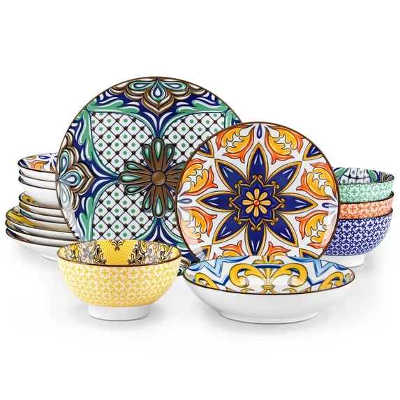 Vancasso 16 Pcs Dinnerware Sets for 4, Porcelain Plates and Bowls Set, Scratch Resistant Dishes Set for 4, Dishwasher & Microwave Safe, 0 of 10     Reduced price Visit the vancasso Store Vancasso 16 Pcs Dinnerware Sets for 4, Porcelain Pla