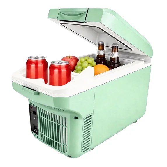 IceBlue 8L car refrigerator(9V type-C/12V DC), Dual Temperature (Cold and Hot), compact Mini Fridge for Camping, Travel, Truck, Home, Fishing, RV and Outdoor, with Shoulder Strap