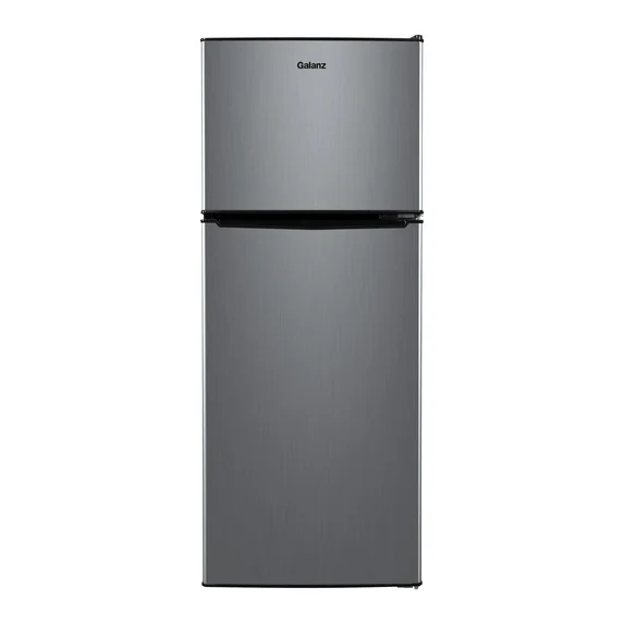 Galanz 4.6 cu ft Stainless Steel Mini Fridge with Freezer—compact, energy-efficient refrigerator ideal for dorms, offices, and small spaces.