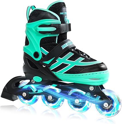 METROLLER Inline Skates for Girls Boys Ages 5-8 8-12 Adjustable Illuminating Wheels Inline Roller Skates for Youth Kids Outdoor Blades