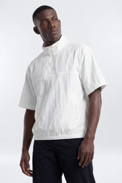 CoreNylon Short Sleeve Quarter Zip Jacket Top - Bright White
