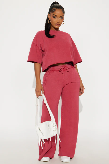 Strollin' Around Pant Set - DarkRed