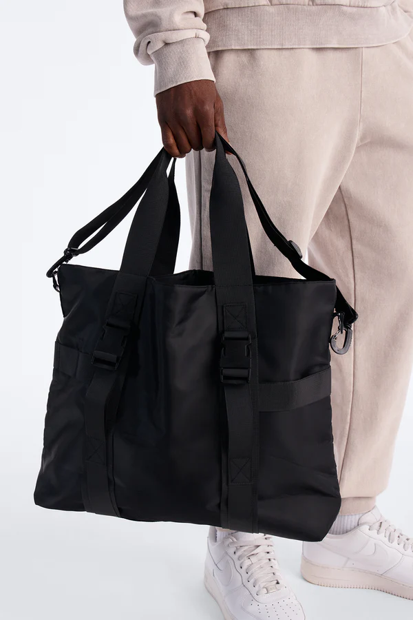 Nylon Urban Utility Messenger Bag - Black