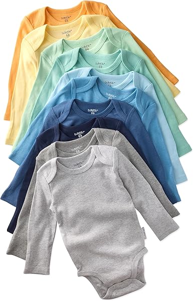 Butterblu Baby Blake 10-pack Long Sleeve Bodysuits​ 100% Organic Cotton Baby Boy & Girls