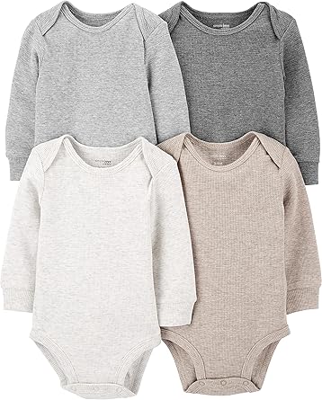 Simple Joys by Carter's Baby 4-pack Soft Thermal Long Sleeve Bodysuits