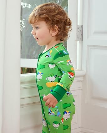 babee Reshinee Bamboo Viscose Baby Convertible Footie Pajama, Zipper Pajamas for Baby Boys & Girls, Sleep & Play Footed