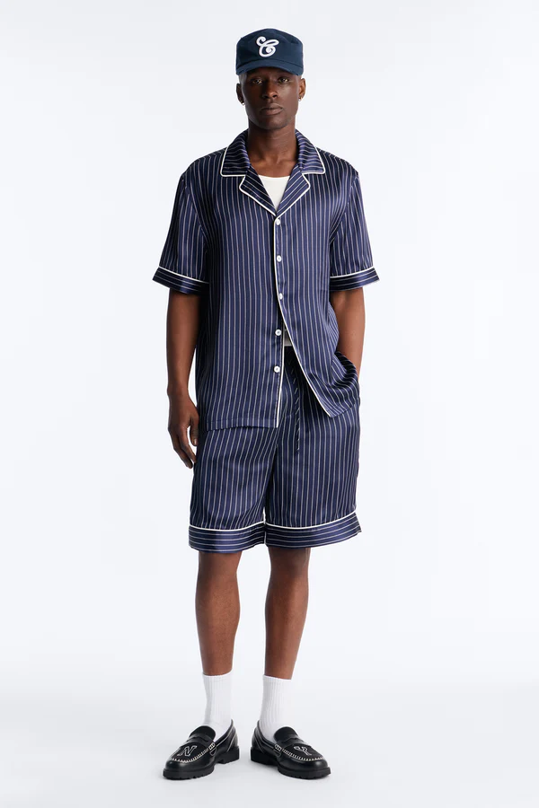 After Hours Stripe Lounge Set - Navy