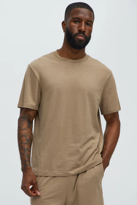 Essential Modal Lounge Short Sleeve Tee - Taupe