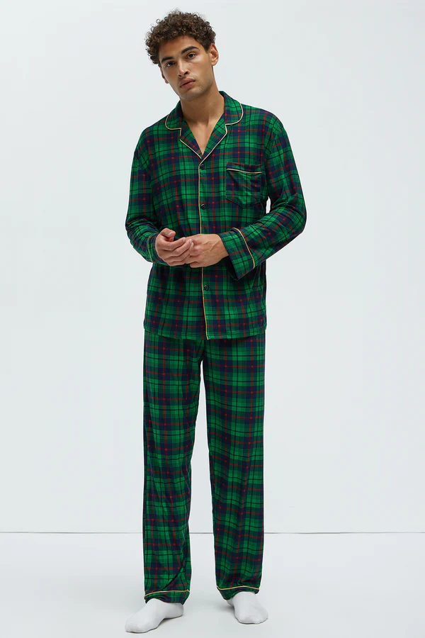 Winter Getaway Holiday PJ Set - Green/combo