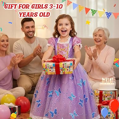 Meland Princess Dresses for Girls - Light Up Princess Costume for Little Girl, Halloween Costumes & Gift for Toddler Age 3-10