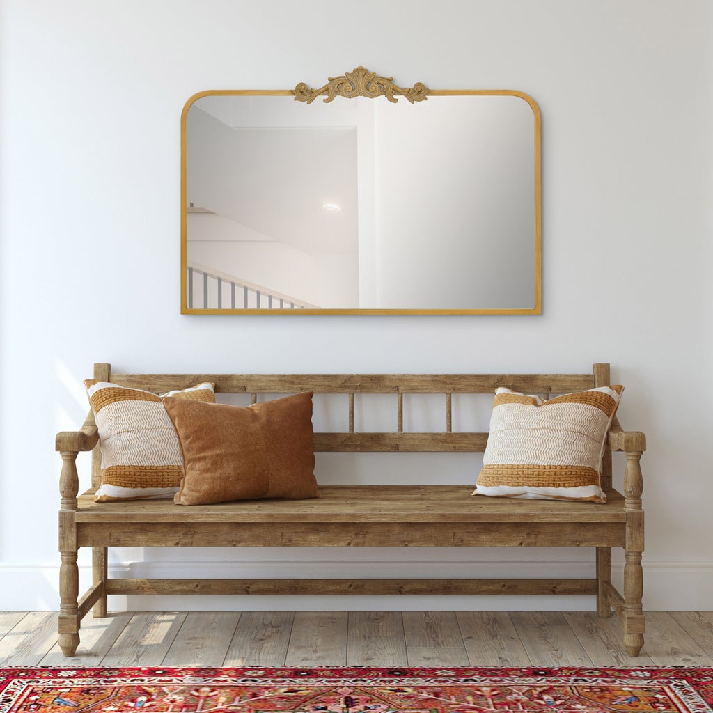 Antique Gold 26” Scroll Wall Mirror