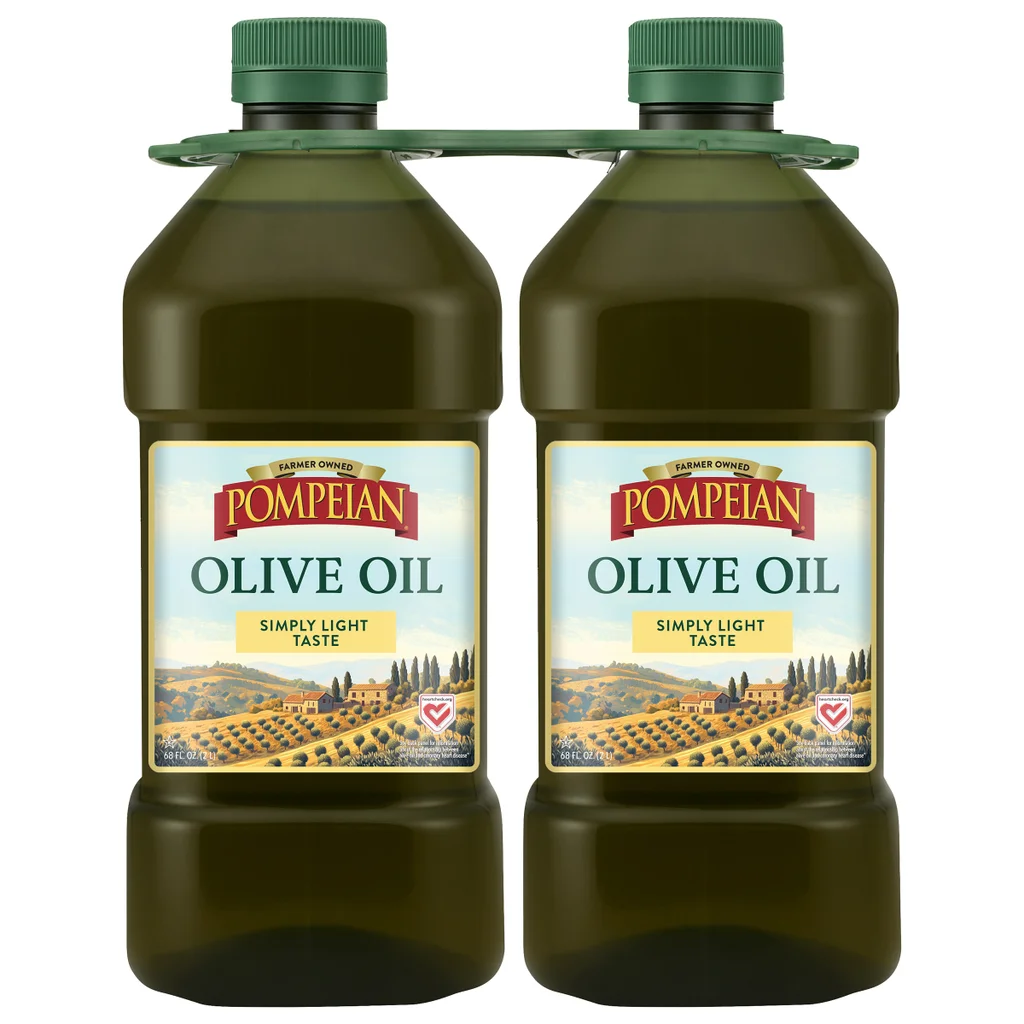 Pompeian Simply Light Taste Olive Oil, 2 L, 2-count