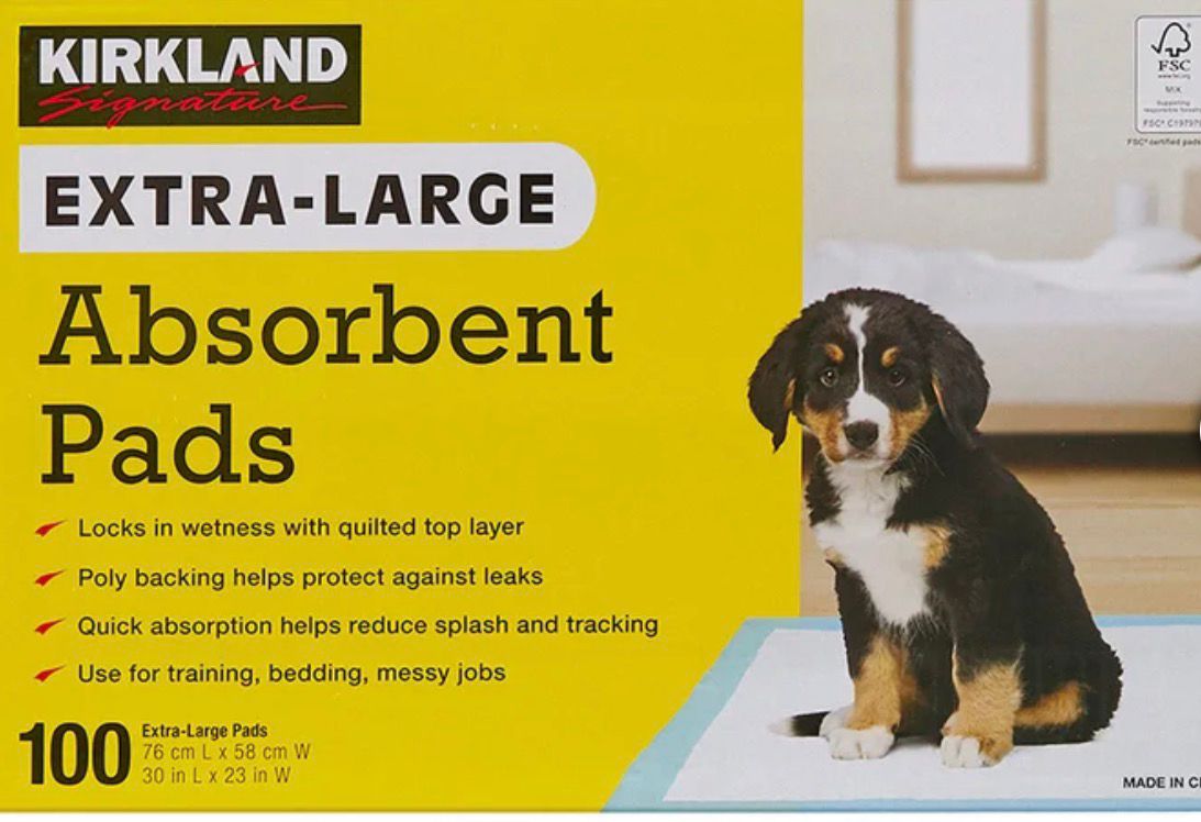 Kirkland Signature Extra-Large Absorbent Pads, 30 in L X 23 in W, 100-count