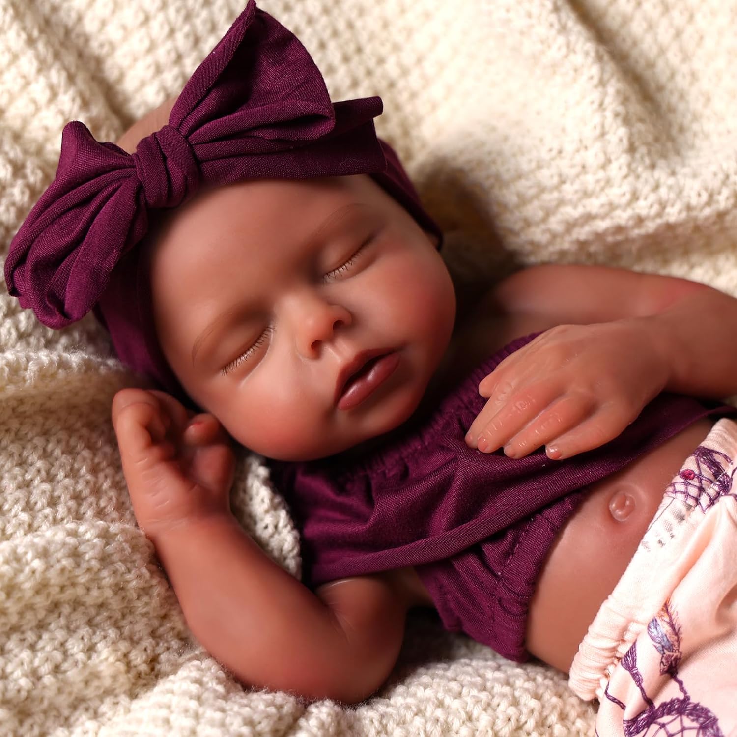 BABESIDE 16 inch Full Body Silicone Baby Dolls, Realistic African American Reborn Doll Black Girl, Bathable Anatomically Correct Newborn with Accessories for Kids Age 3+ & Collectors