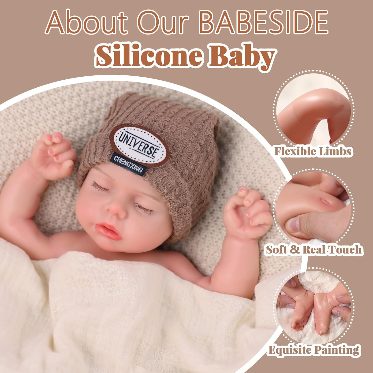 BABESIDE Silicone Baby Doll Boys - 16 Inch Weighted 4 Pounds, [NOT Vinyl] Reborn Baby Dolls Silicone Full Body Real Life Baby Dolls Gift with Accessories for Kids 3+ & Collectors