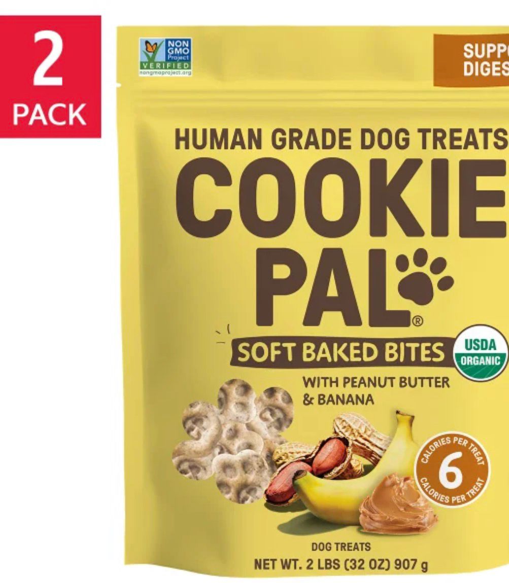 Cookie Pal Soft Baked Bites, Peanut Butter and Banana Dog Treats, 2 lb, 2-count