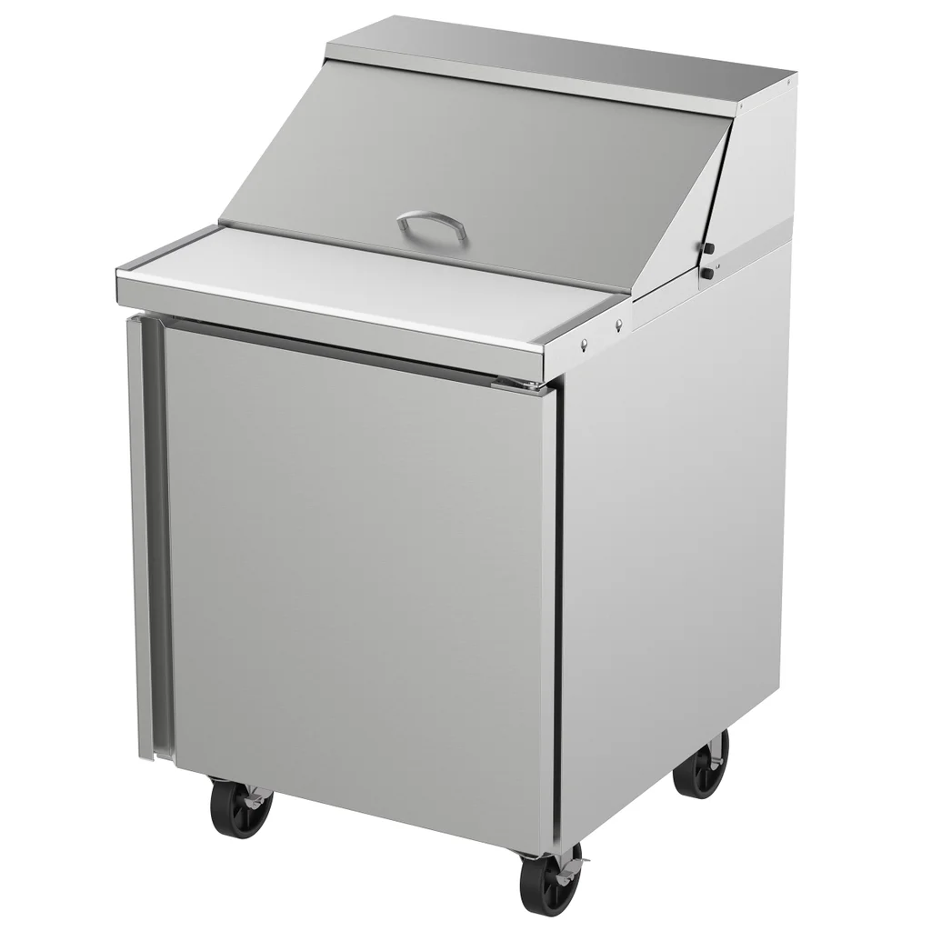 Kutano Commercial 1-Door 27” Sandwich/Salad Top Prep Table, Stainless Steel