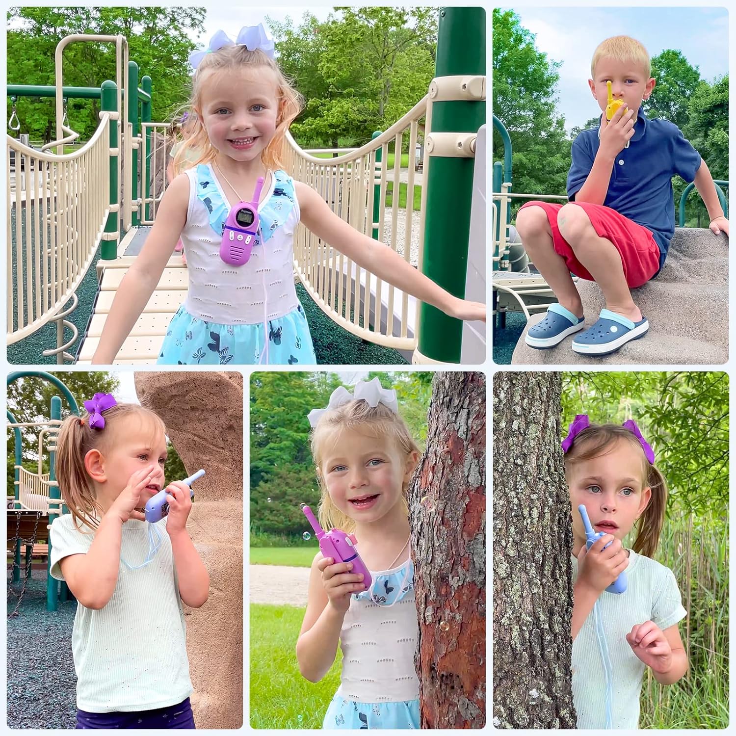 Inspireyes Walkie Talkies for Kids, Rechargeable Long Range 3 Pack, Kids Toys for Boys Girls Ages 3-12, 2 Way Radio Toy, Outdoor Adventure Toys, Camping Hiking Gear, Birthday Gifts for Kids