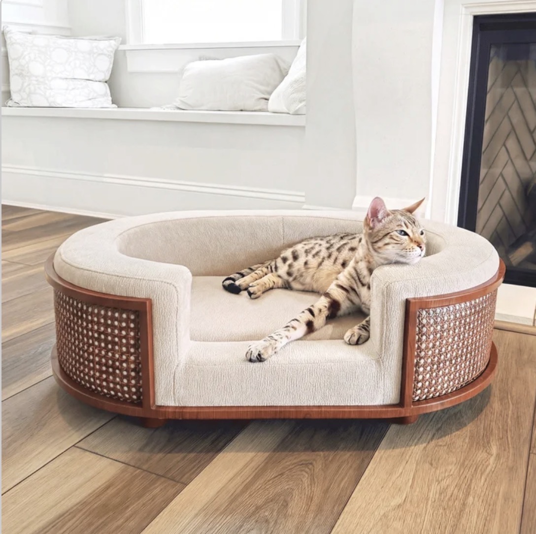 Gracie Rattan Upholstered Pet Bed