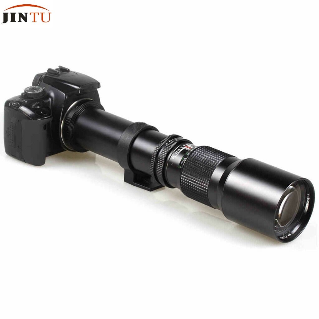 JINTU 500mm/1000mm f/8 Manual Telephoto Lens for Canon DSLR Cameras, Super HD Multi-Coated Glass, Lightweight Travel Wildlife Photography Lens