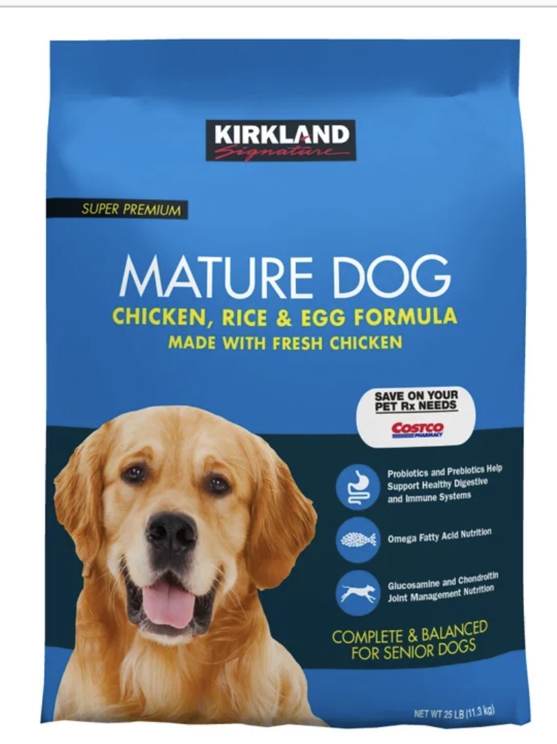 Kirkland Signature Mature Formula Chicken, Rice and Egg Dog Food, 25 lbs