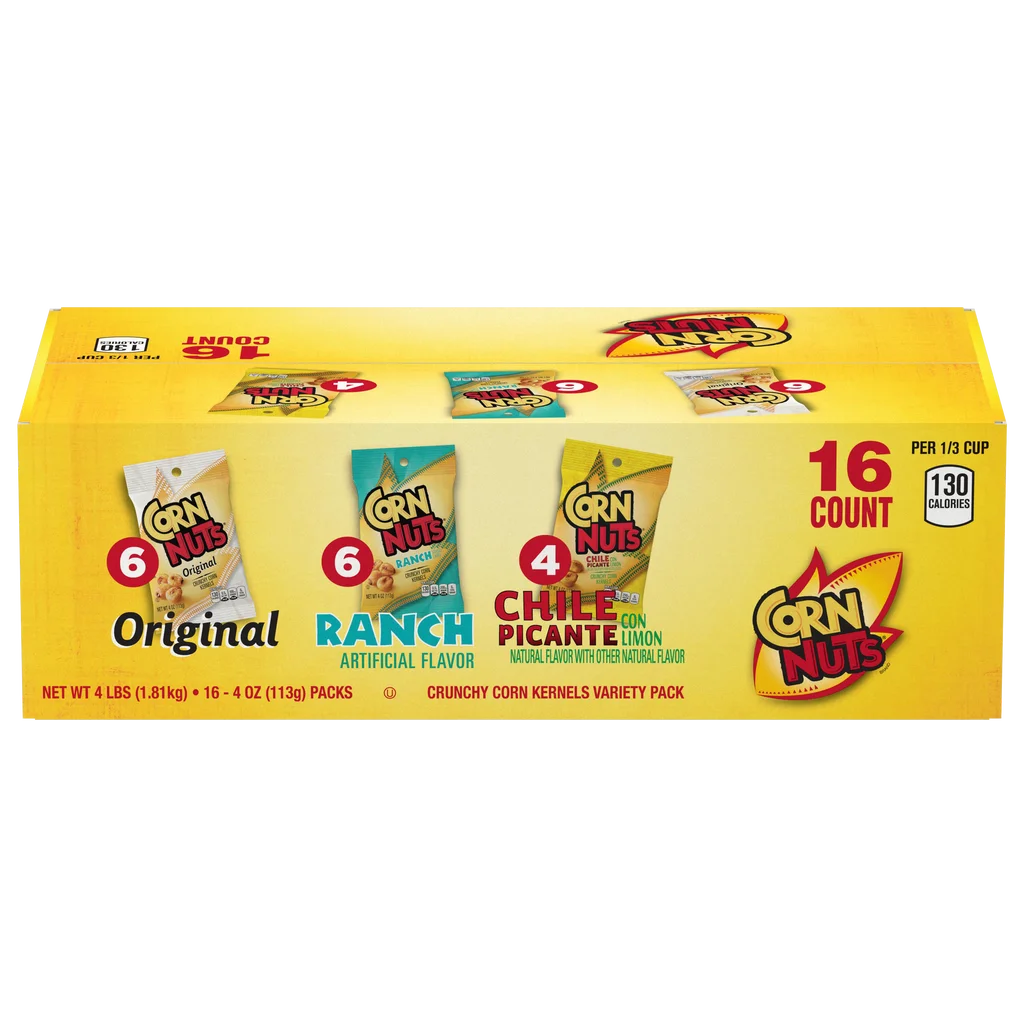 Corn Nuts Crunchy Corn Kernels, Variety Pack, 4 oz, 16-count