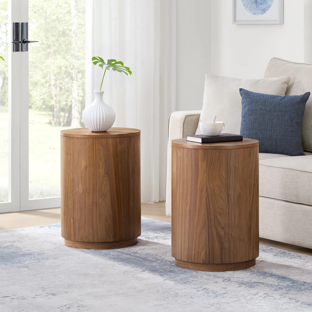 Finn Drum Side Tables, Set of 2