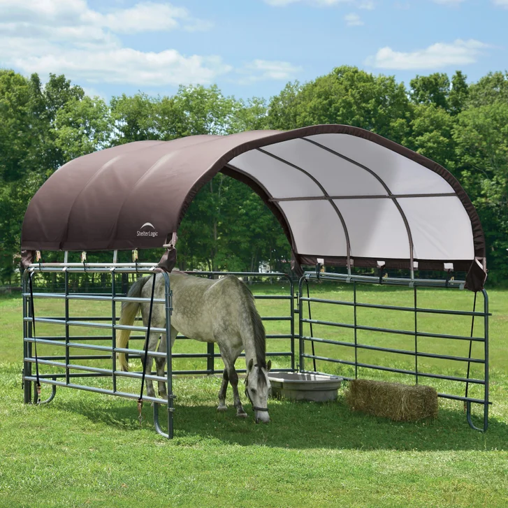 ShelterLogic Corral Equine Shelter and Enclosure Kit, 12' x 12