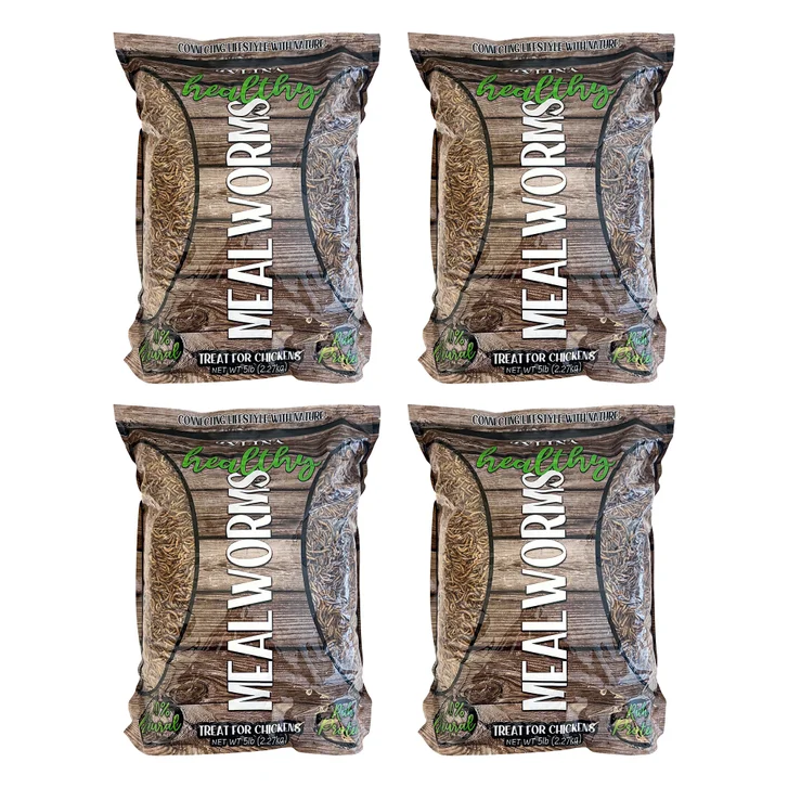 Zylina Healthy Mealworms, 5 lb Bags, 4-count