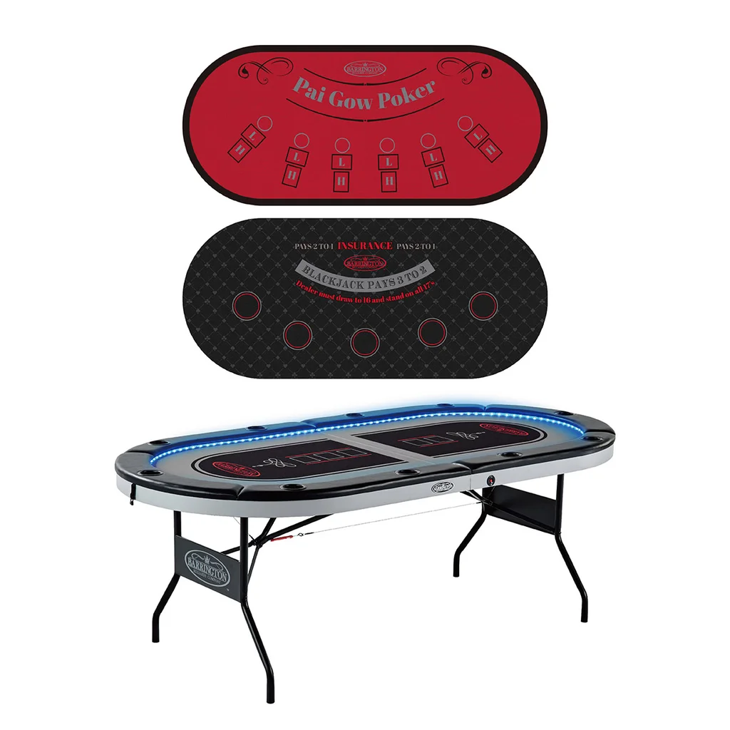 Barrington 10-player Poker Table with LED Lights