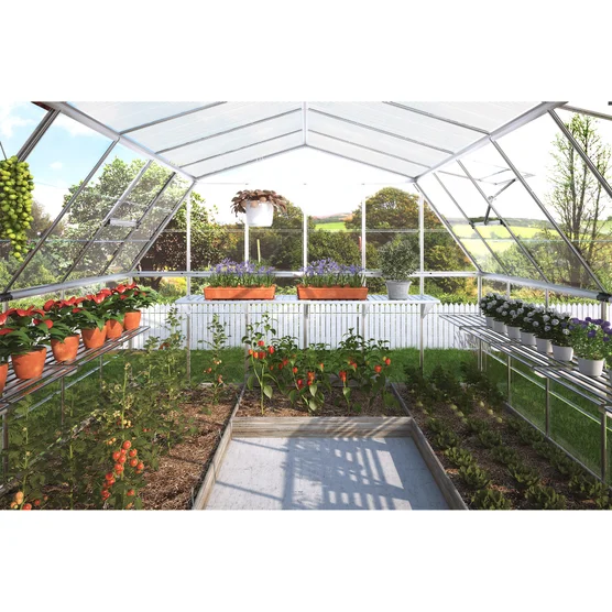 Palram Canopia Americana 12 ft. x 12 ft. Greenhouse Kit with Premium Accessory Pack