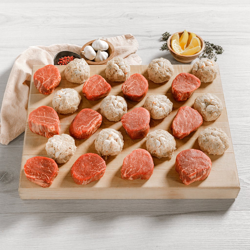 Rastelli’s Petite Filet Mignon & Jumbo Lump Crab Cake Surf & Turf, 24 Total Packs, 6.75 Total Lbs