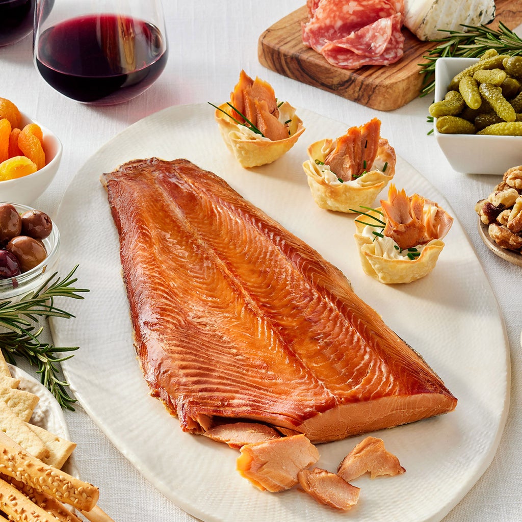 SeaBear Wild Sockeye & King Smoked Salmon Fillet Duo, Total 2lbs. (1 lb each)