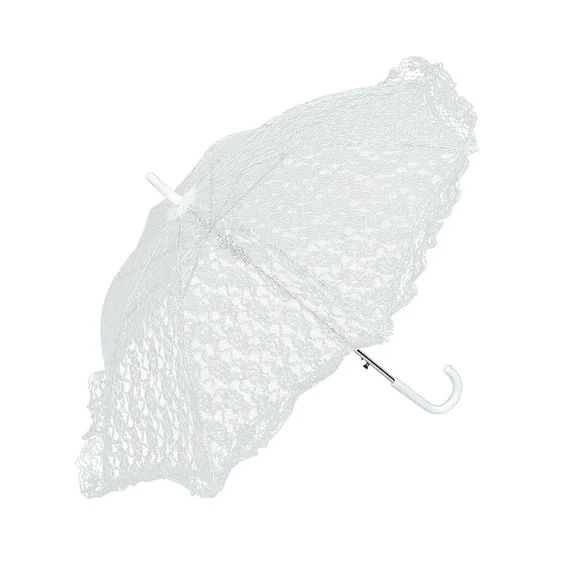 Fun Express White Lace Parasol Umbrella Floral Polyester Wedding