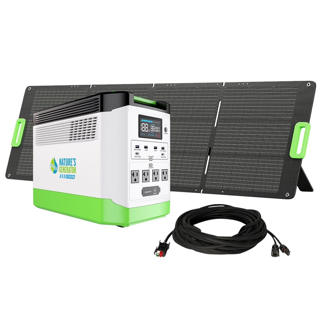 Nature's Generator Lithium 1800 Solar Generator with 200W Folding Solar Panel