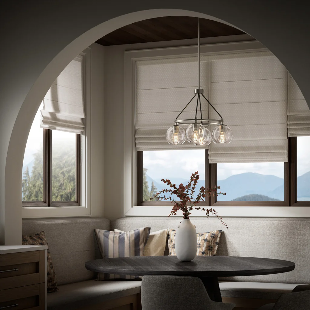 Kohler Orime Four-light Globe Glass Shade Chandelier