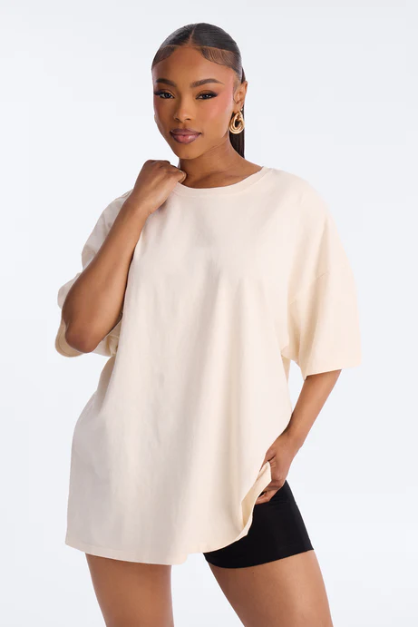 The Washed Oversized Tee - Bone