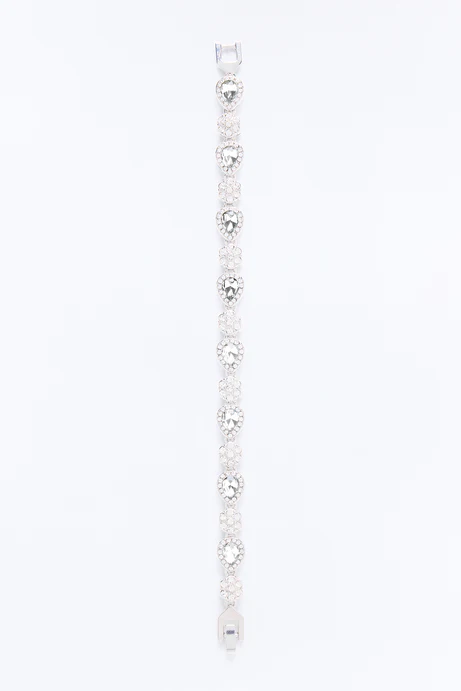 Iced Pear Cluster Bracelet - Silver