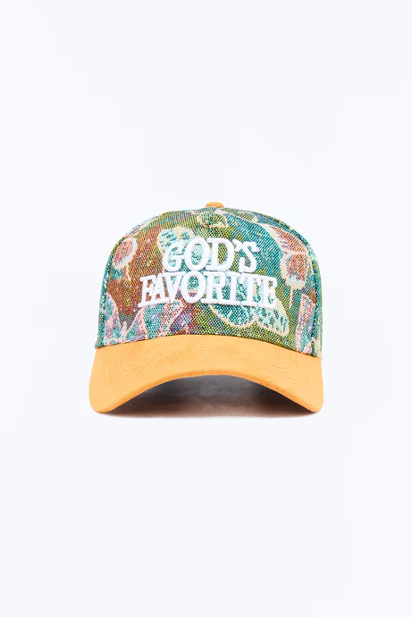 God's Favorite Tapestry Snapback Cap - Multi Color