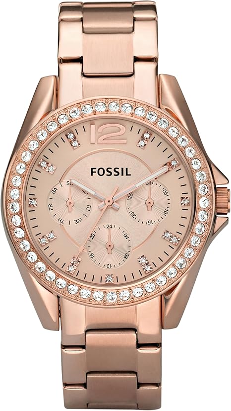 Fossil Women's Watch, Riley Quartz Stainless Steel Multifunction Watch for Women