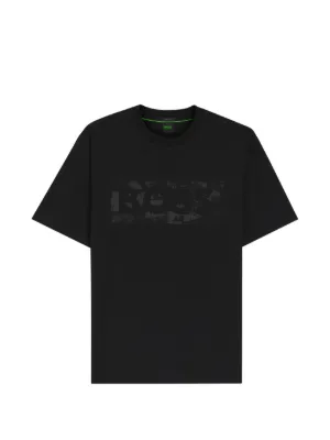 BOSS   logo-artwork T-shirt in stretch cotton