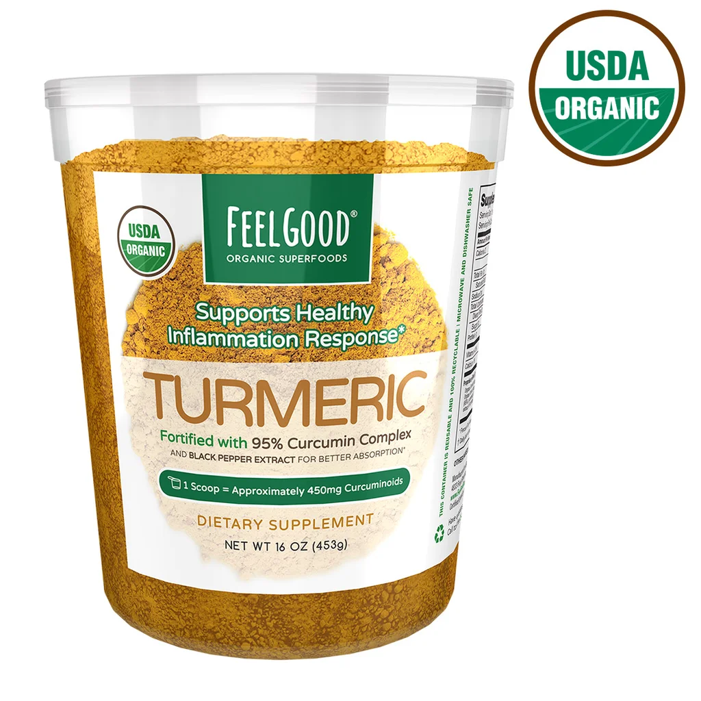 FEELGOOD Organic Superfoods Turmeric Powder, 16 oz
